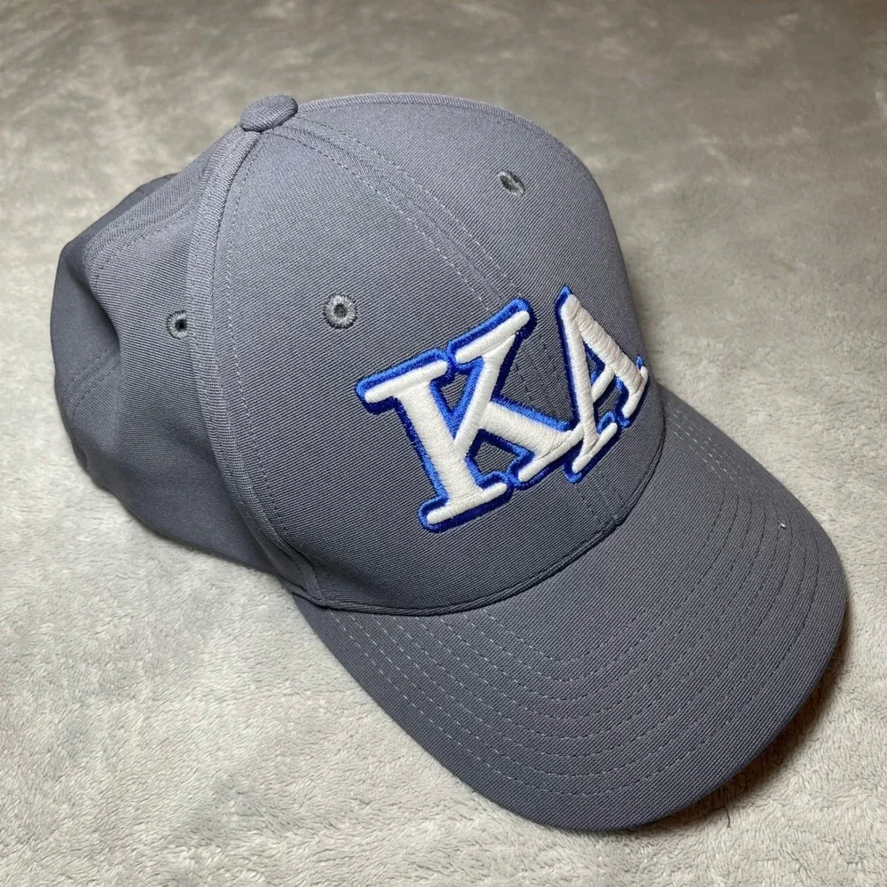 Pacific Headwear Hat Mens L-XL Grey 498F Performance KA Embroidered Fitted Cap